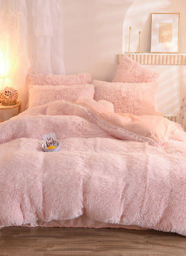 Luxury Thick Fleece Duvet Cover Queen King Winter Warm Bed Quilt Cover Pillowcase Fluffy Plush Shaggy Bedclothes Bedding Set Winter Body Keep Warm